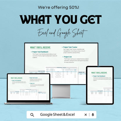 Project Task Template | Task Management Sheet | Project Planner Checklist | Editable Task Tracker | Project Planning Template for Teams