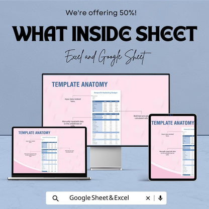 Non-Profit Marketing Budget Template | Nonprofit Budget Planner | Marketing Expense Tracker | Excel & Google Sheets Template |