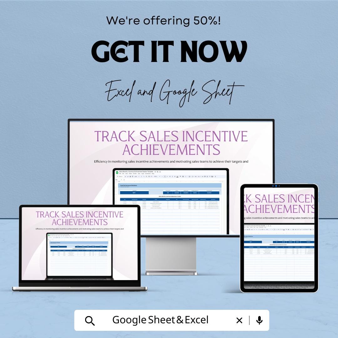 Sales Monthly Incentive Achievement Tracker Template, Commission and Target Spreadsheet, Sales Performance Tool