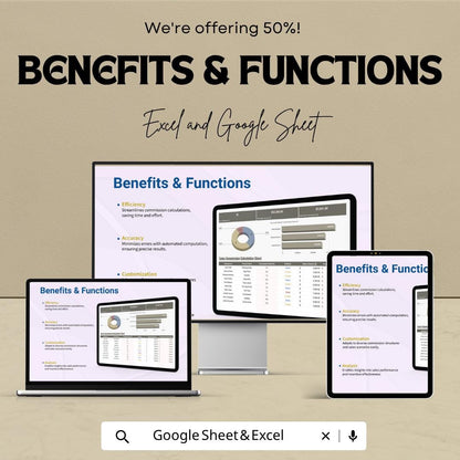 Sales Commission Calculation Template | Commission Tracker Spreadsheet | Sales Dashboard Template | Sales Performance Tracker