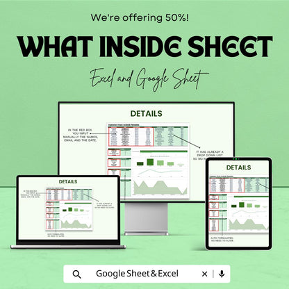 Customer Churn Analysis Template | Excel & Google Sheets Churn Dashboard | Retention and Customer Analytics Spreadsheet