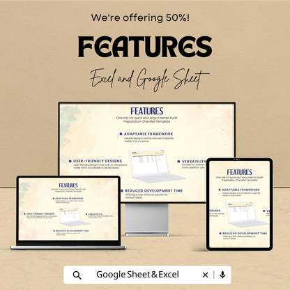 Internal Audit Preparation Checklist Sheet - Excel and Google Sheet Template for Audit Planning | Task Management & Compliance Tracking