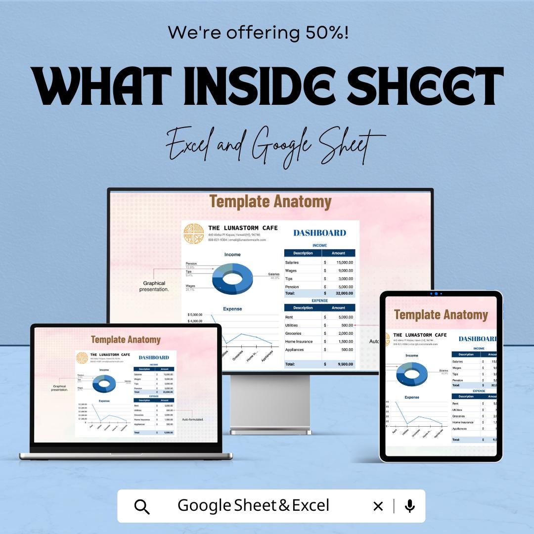 Monthly Home Budget Template | Home Budget Spreadsheet | Excel & Google Sheets Monthly Expense Tracker | Household Budget Planner