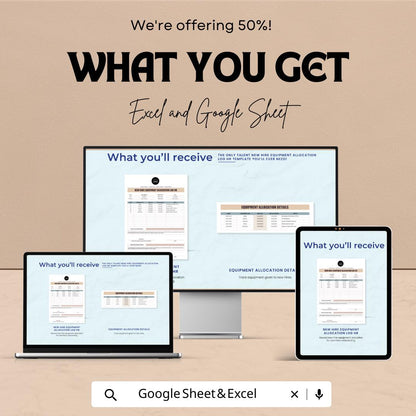 New Hire Equipment Allocation Log HR Template | Employee Equipment Tracker | Onboarding Asset Log | Excel & Google Sheets