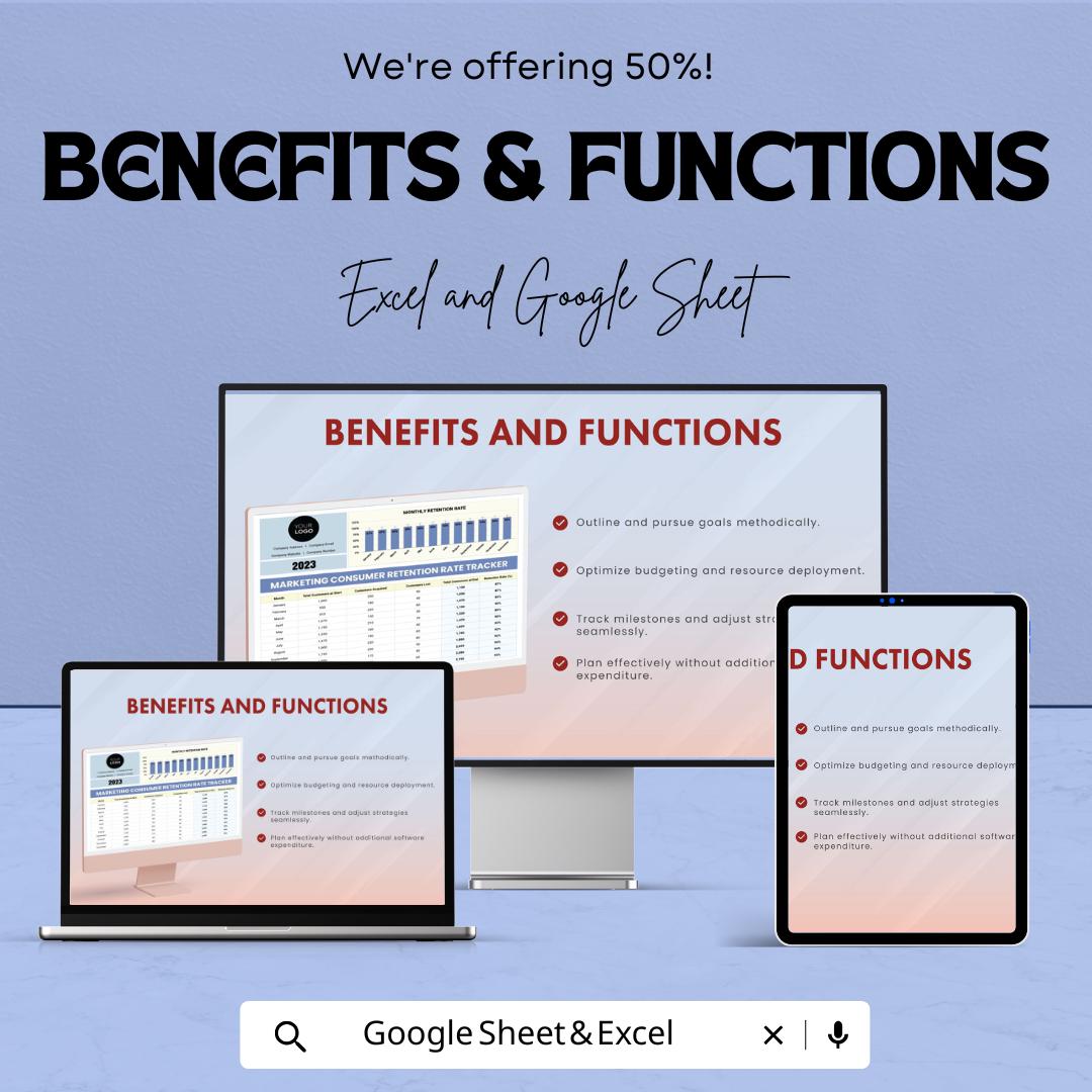 Marketing Consumer Retention Rate Tracker Template |  Customer Loyalty Analytics Spreadsheet