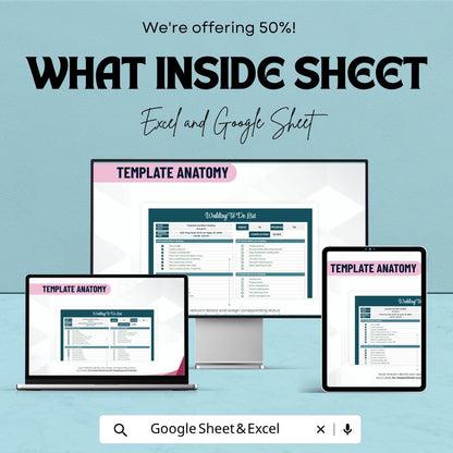 Wedding To Do List Template | Wedding Planning Checklist Spreadsheet | Bridal Task Organizer | Excel & Google Sheets | Event Planning Sheet