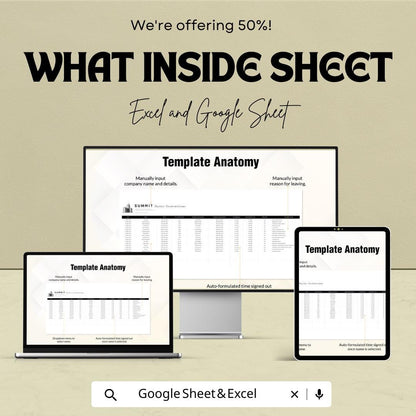 50% Off - Resident Sign Out Sheet for Excel & Google Sheets | Departure Tracker | Residential Management | Organize Resident Check-Outs