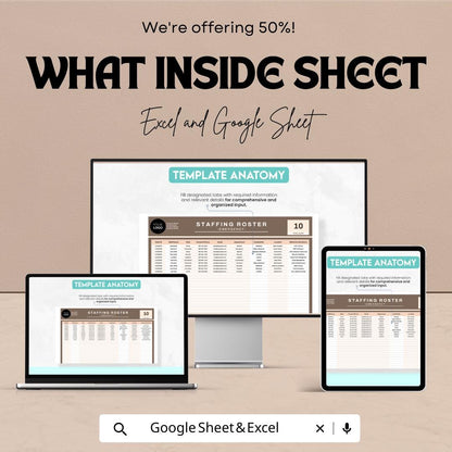 Emergency Staffing Roster Template | Excel and Google Sheets | Emergency Staff Schedule, Shift Assignment & Crisis Response Planner