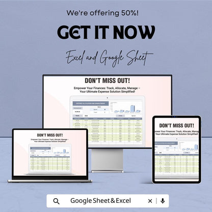 Expense Allocation and Management Sheet | Budget Tracker | Excel & Google Sheet | Financial Planning Template