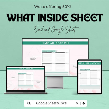 Blank Checklist Template | Editable Task Tracker | Google Sheets & Excel | Productivity Planner | To-Do List | Digital Download