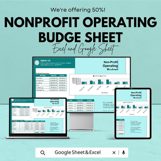 Nonprofit Operating Budget Sheet | Excel & Google Sheets | Editable Financial Template | Budget Tracker for Nonprofits