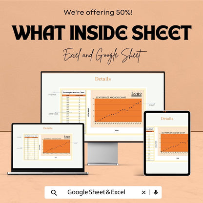 Scatterplot Anchor Chart Sheet for Excel & Google Sheets - 50% Off - Data Visualization Template