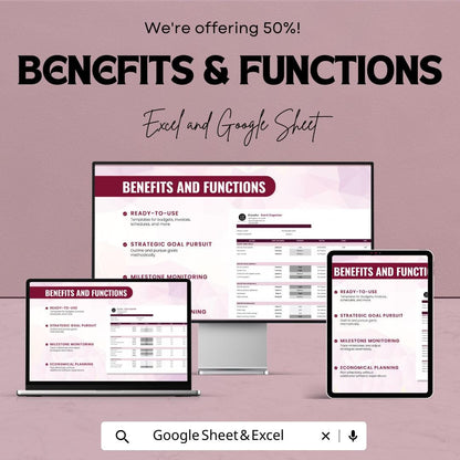 Business Plan Spreadsheet Template | Budget, Financial Planning, and Goal Tracker | Google Sheets & Excel Format