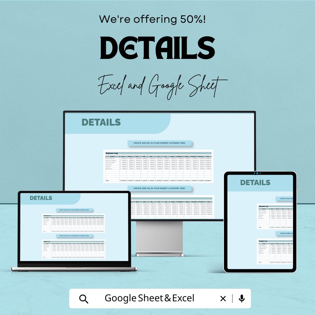 IT Annual Budget Template | IT Budget Spreadsheet | Excel & Google Sheets Budget Planner | Tech Department Financial Planning Tool