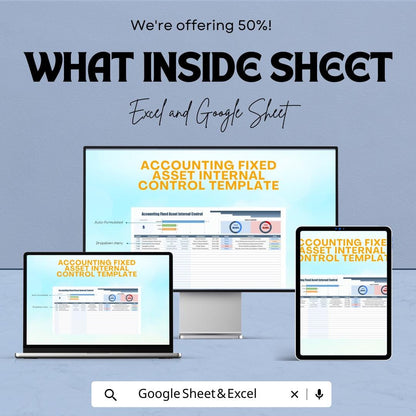 Accounting Fixed Asset Internal Control Template | Asset Tracking & Compliance Sheet |  Internal Control Checklist | Audit Tool