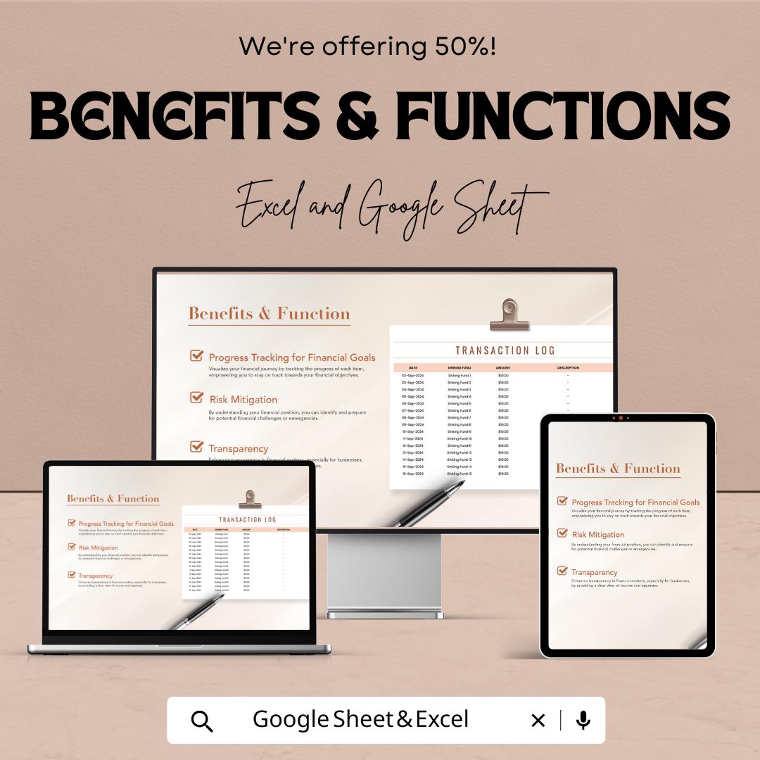 Sinking Fund Budget Template | Excel and Google Sheets Budget Planner | Sinking Budget Spreadsheet | Expense Tracker & Financial Planner
