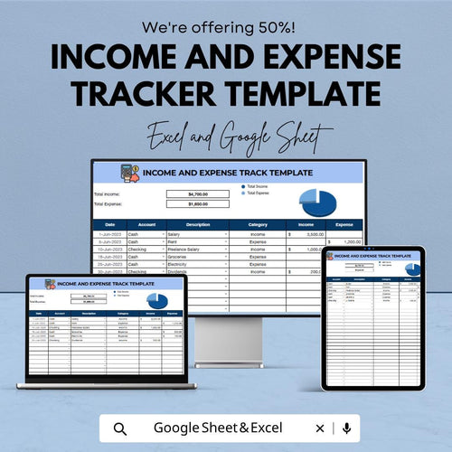 Income and Expense Tracker Template Excel Google Sheets | Budget Planner Spreadsheet | Financial Tracker | Expense Tracker | Digital Budget
