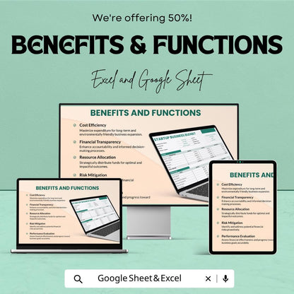 Startup Business Budget Template | Business Budget Spreadsheet | Startup Expense Tracker | Excel & Google Sheets | Financial Planning Sheet