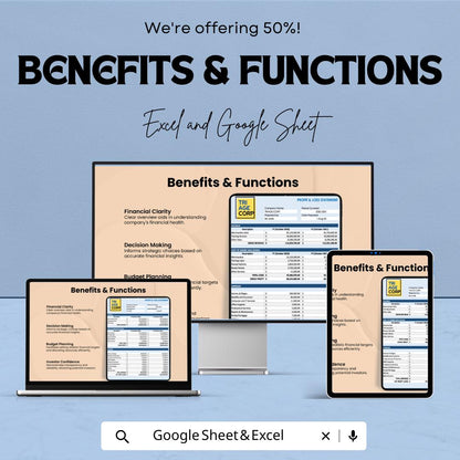 Corporate Profit and Loss Template | Business P&L Statement | Financial Report Spreadsheet |  Income and Expense Tracker