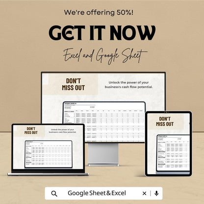 Operating Cash Flow Template , Business Cash Flow Statement, Expense and Revenue Tracker, Financial Planning , Cash Flow Analysis Tool