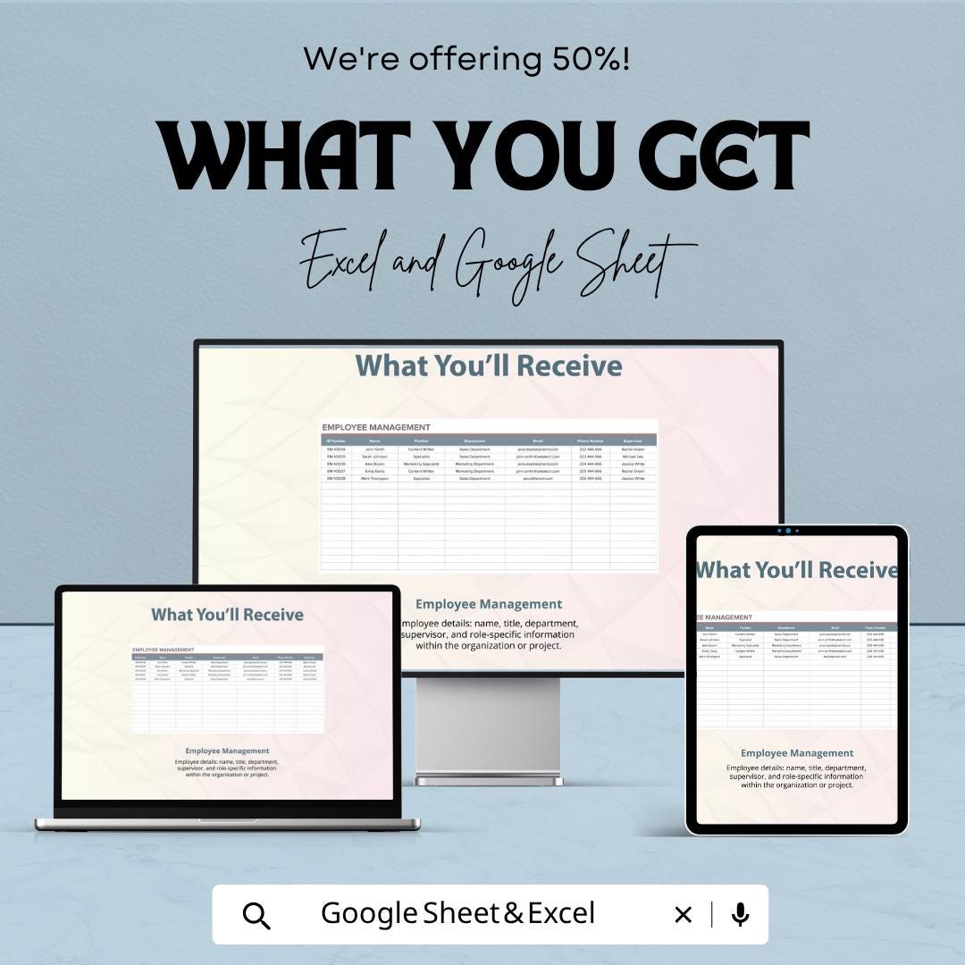 Employee Statement of Work Template, SOW Template Excel, Project Scope Document, Employee Management Sheet