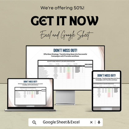 Advertising Media Plan Template | Marketing Campaign Planner | Media Schedule Tracker | Advertising Campaign Planner | Marketing Timeline