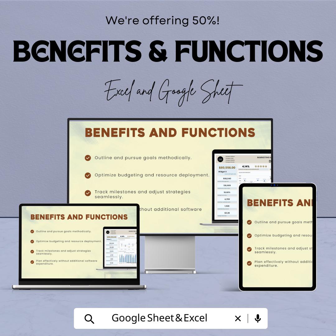 Marketing Multichannel Performance Dashboard Template Excel Google Sheets, Marketing Analytics Dashboard, KPI Tracker Spreadsheet