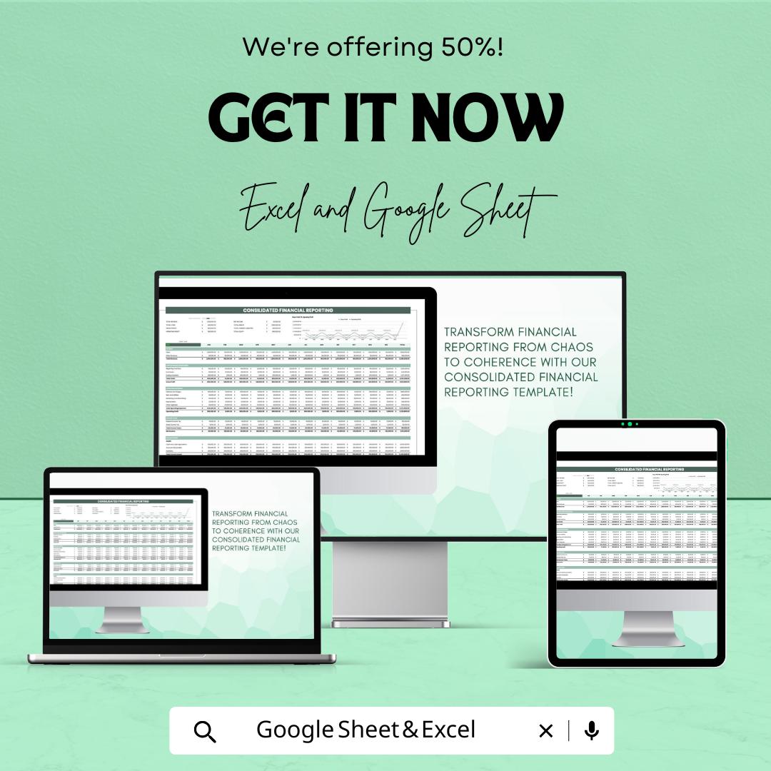 Consolidated Financial Reporting Template | Excel & Google Sheets | Financial Statement Dashboard | Multi-Entity Finance Spreadsheet