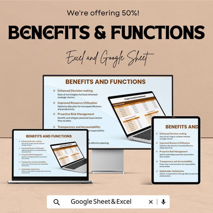Project Portfolio Dashboard Template Excel and Google Sheets | Project Management Dashboard | Budget & Status Tracking Spreadsheet