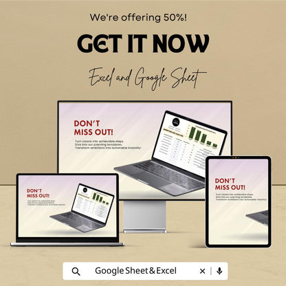Marketing Gap Analysis Template | Excel & Google Sheets Business Strategy Tool | Marketing Performance Tracker | Goal Planning Dashboard