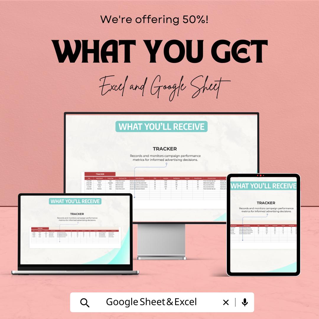 Campaign Engagement Analytics Template | Advertising Performance Tracker | Marketing KPI Dashboard | Engagement Metrics Tool