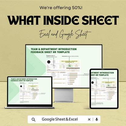 Team & Department Introduction Feedback Sheet HR Template | Employee Onboarding Feedback Form | HR Evaluation Spreadsheet