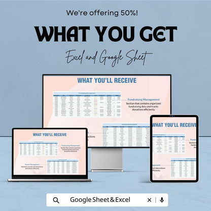 School Fundraising Tracker Template | Donation Tracker Spreadsheet | Nonprofit Fundraising Dashboard | Charity Donation Log
