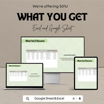 Sales Lead Tracker Template | Excel & Google Sheet | CRM Sales Pipeline Tracker | Lead Management Spreadsheet | Business Sales Tracking