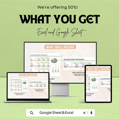 Startup Financial Projections Model Template | Financial Forecast Spreadsheet for Excel & Google Sheets | Investor Ready Model