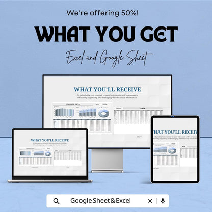 Finance Data Sheet | Google Sheet Template | Financial Analysis and Budget Tracking | Income & Expense Spreadsheet | Monthly Finance Tracker