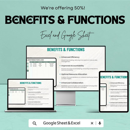 Sales Collateral Distribution Log Template | Marketing Asset Tracker | Excel & Google Sheets Template
