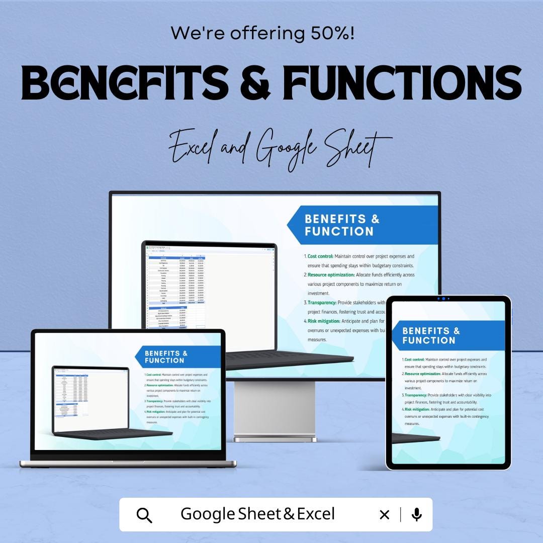 New Construction Project Budget Sheet | Excel & Google Sheets Template | Manage Project Costs Efficiently