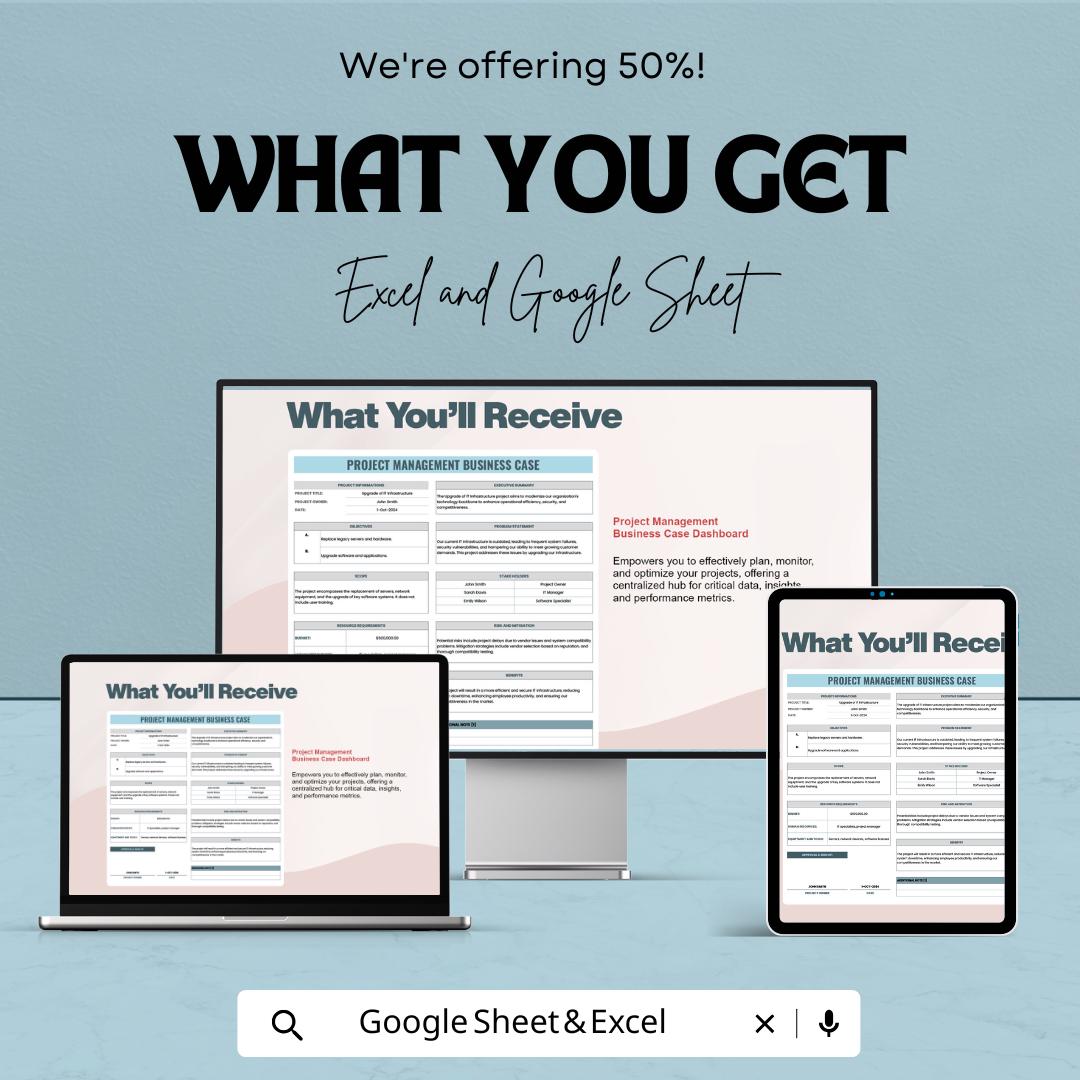 Project Management Business Case Template | Business Case Analysis | Project Proposal Template | Decision Planning Tool