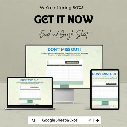 Sales Call Log Sheet Template | Excel & Google Sheets | CRM Tracker | Client Follow-Up Log | Editable Business Call Log