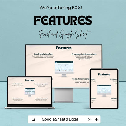 Corporate Organizational Chart Template | Org Chart Excel & Google Sheets | Company Hierarchy Chart | Employee Structure Template |