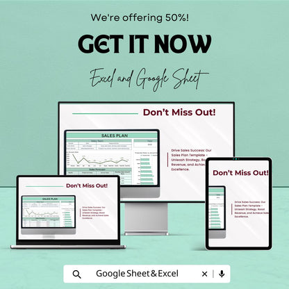 Sales Plan Template | Sales Forecast Dashboard | Sales Team Planning Template | Revenue Planning Spreadsheet