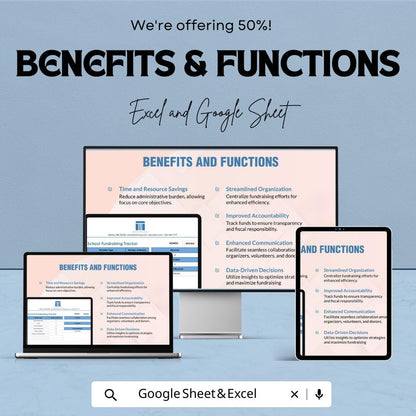 School Fundraising Tracker Template | Donation Tracker Spreadsheet | Nonprofit Fundraising Dashboard | Charity Donation Log