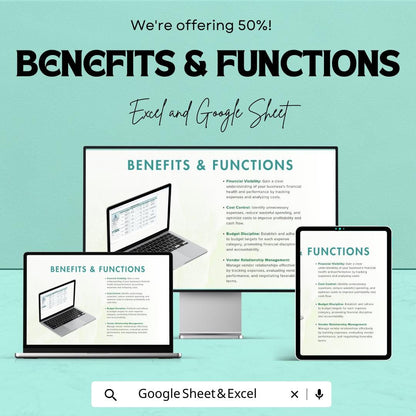 Business Cost Tracker Template | Expense Tracker Excel | Budget & Cost Management Sheet | Small Business Expenses Log