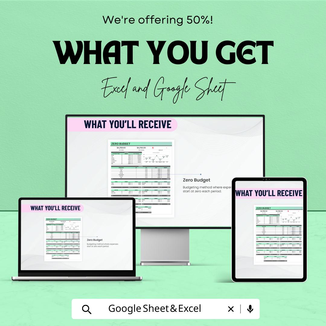 Zero-Based Budget Template | Google Sheets | Personal Finance Budgeting | Expense Tracker | Financial Planner | Customizable Budgeting