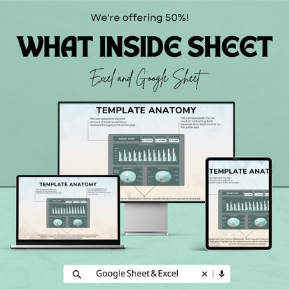 Budget Chart Template | Budget Spreadsheet | Monthly Budget Planner Template | Excel & Google Sheets | Income Expense Tracker
