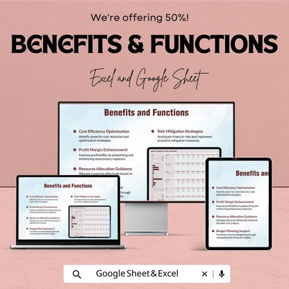 Direct Financial Cost Analysis Template | Excel and Google Sheets Cost Tracker | Business Expense Spreadsheet | Budget & Profit Analysis