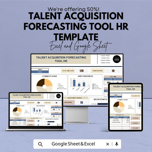 Talent Acquisition Forecasting Tool HR Template | Hiring & Workforce Planning Dashboard | Excel And Google Sheets Recruitment Tracker
