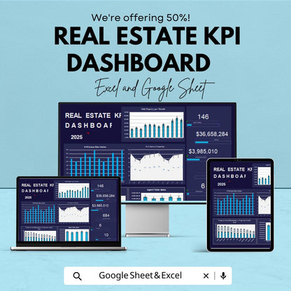 Real Estate KPI Dashboard | Excel & Sheets