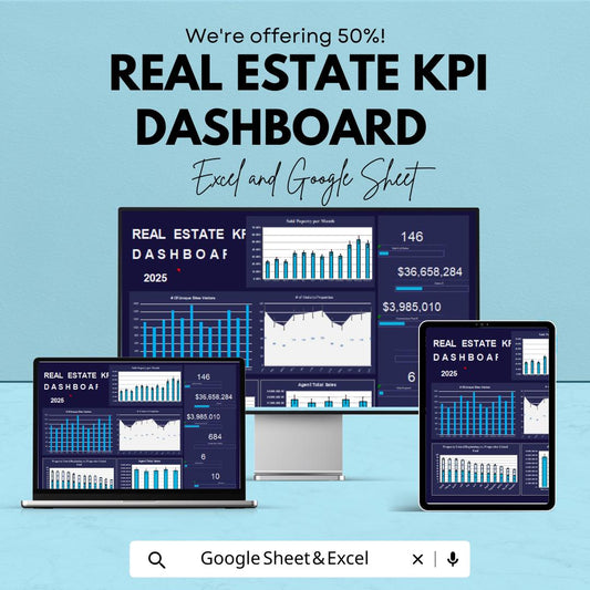 Real Estate KPI Dashboard | Excel & Sheets